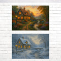 8"x 5" Thomas Kinkade Style Art Print Sticker Stickers - Group of 2
