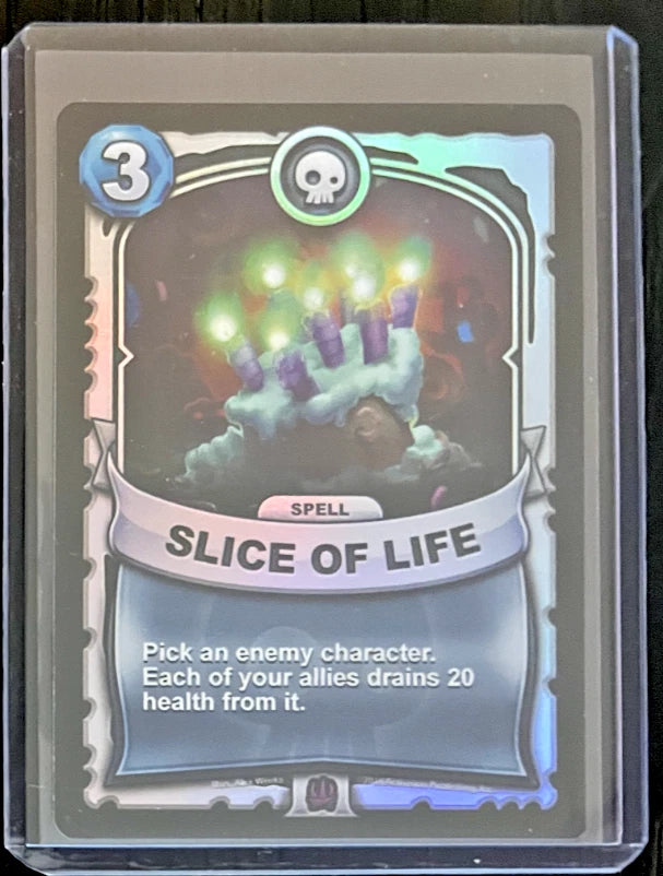 Slice Of Life SILVER FOIL Battlecast Skylanders CCG Card (Epic - Purple)