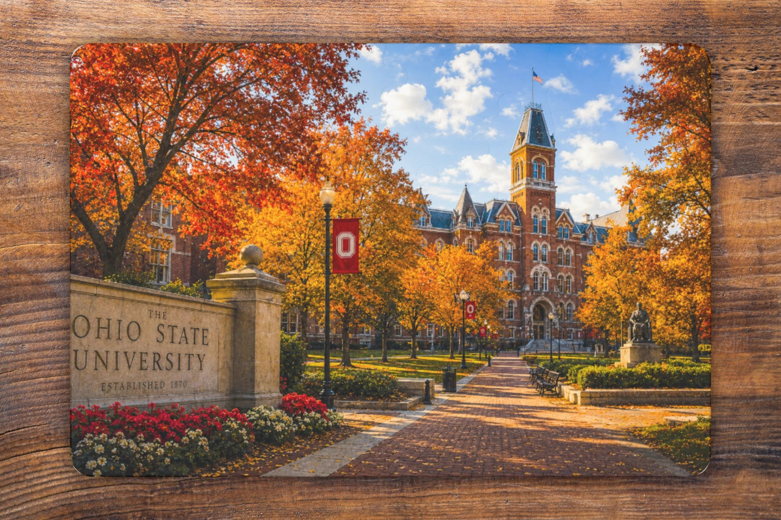 7.5 x 5.1 Inches OSU Ohio State CAMPUS In Autumn | 48-Pieces Mini Puzzle