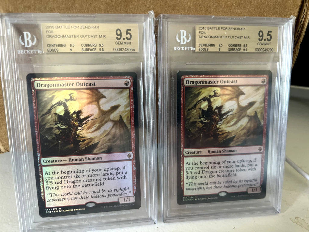 3x BGS 9.5 Dragonmaster Outcast 1x Foil MTG Worldwake & 2x Foil Battle Zendikar