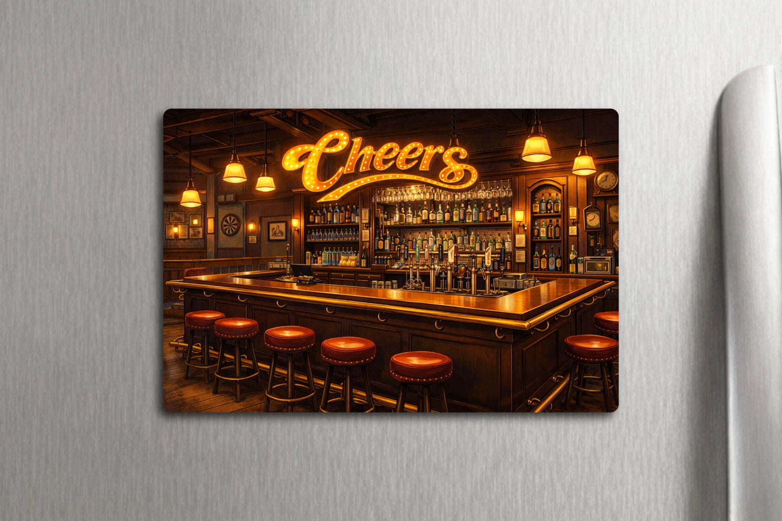 3 x 2 Vintage 80's 90's Cheers TV Show Bar Drinking Fridge Refrigerator Magnet