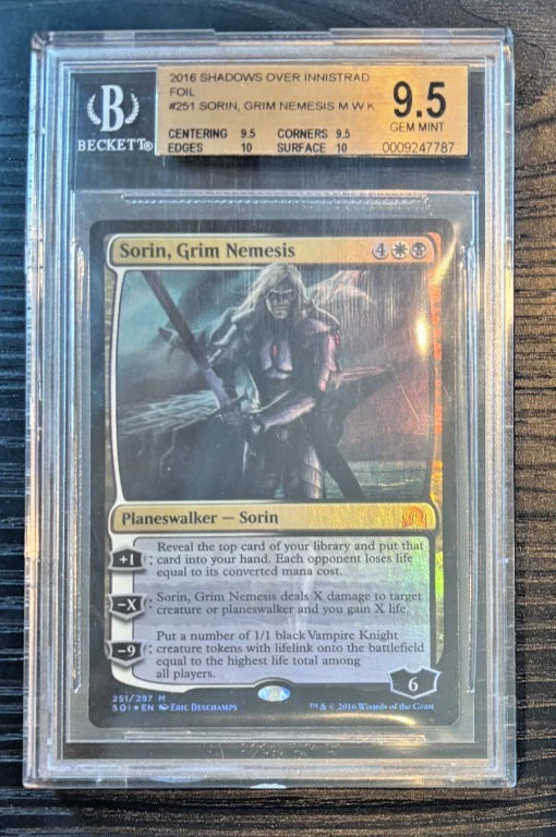 1/1 BGS 9.5 2016 MTG Shadows Innistrad SORIN Grim Nemesis FOIL (.5 AWAY from 10)