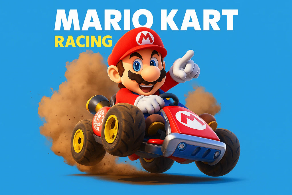 Mario Kart Racing Car Sticker Logo Vinyl Decal (Group of 2) - Different Sizes