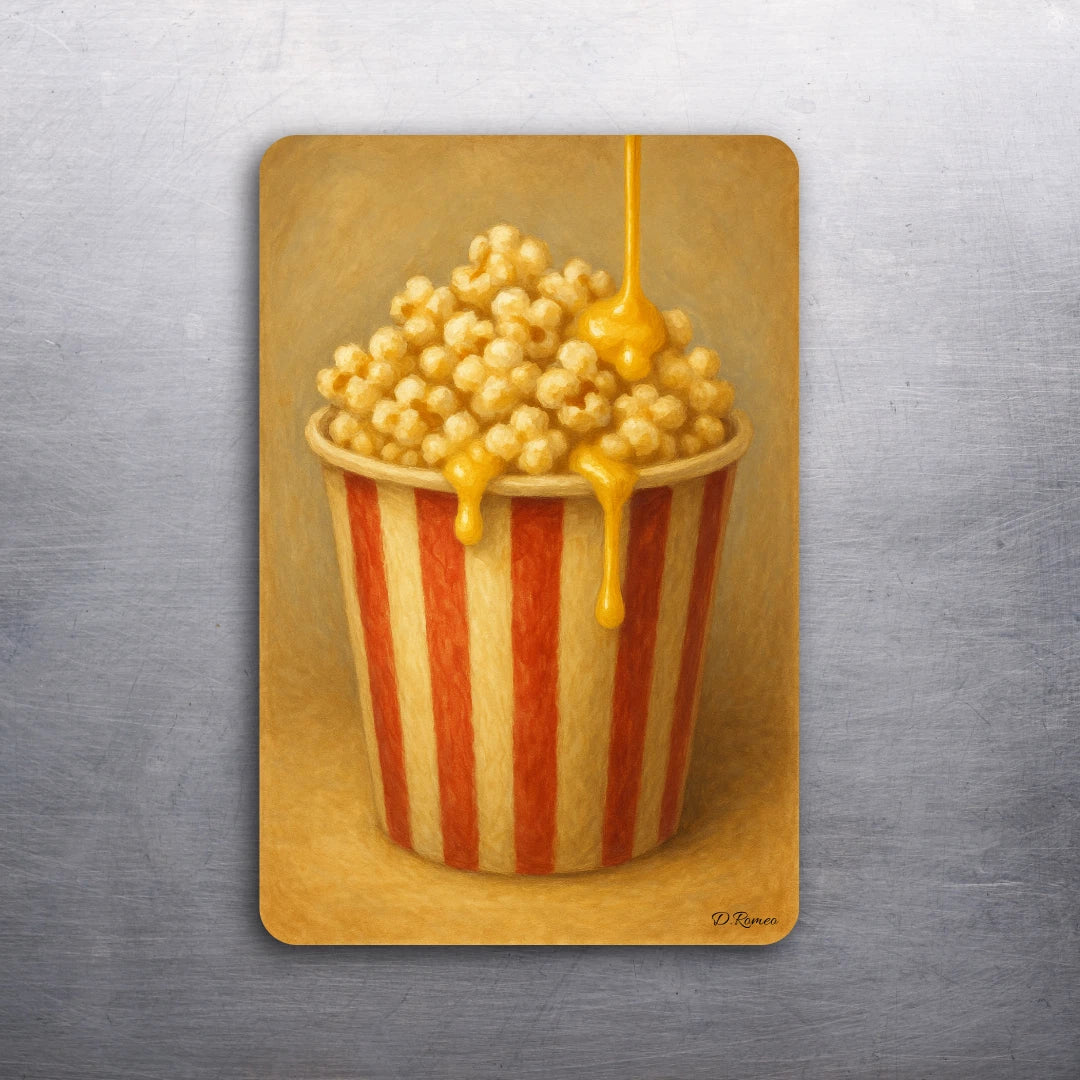 3x2 FOOD MOVIE Buttered POPCORN Kitchen Fridge Refrigerator Car Magnet D.Romeo