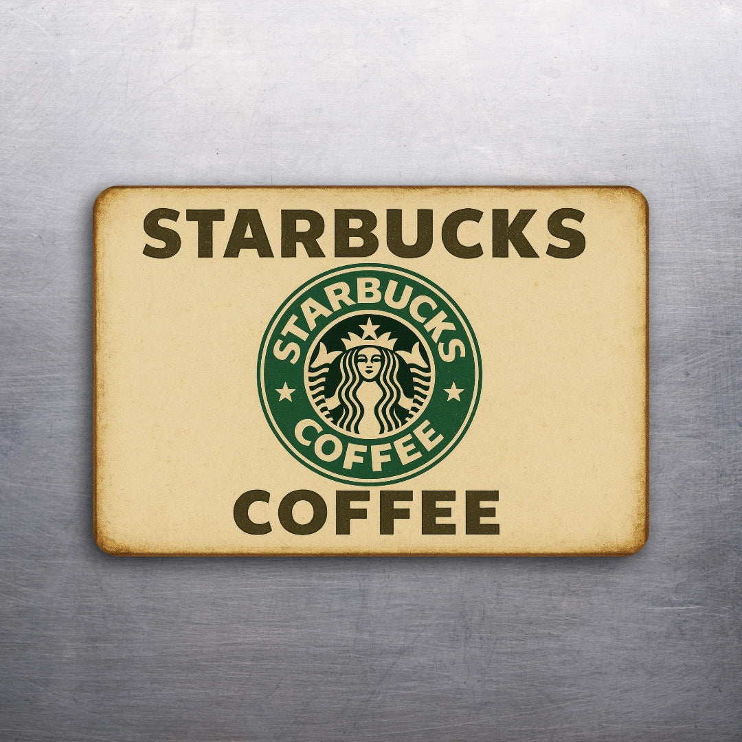 3x2 Vintage Style Starbucks Coffee Sign Art Fridge Refrigerator Magnet (D.Romeo)