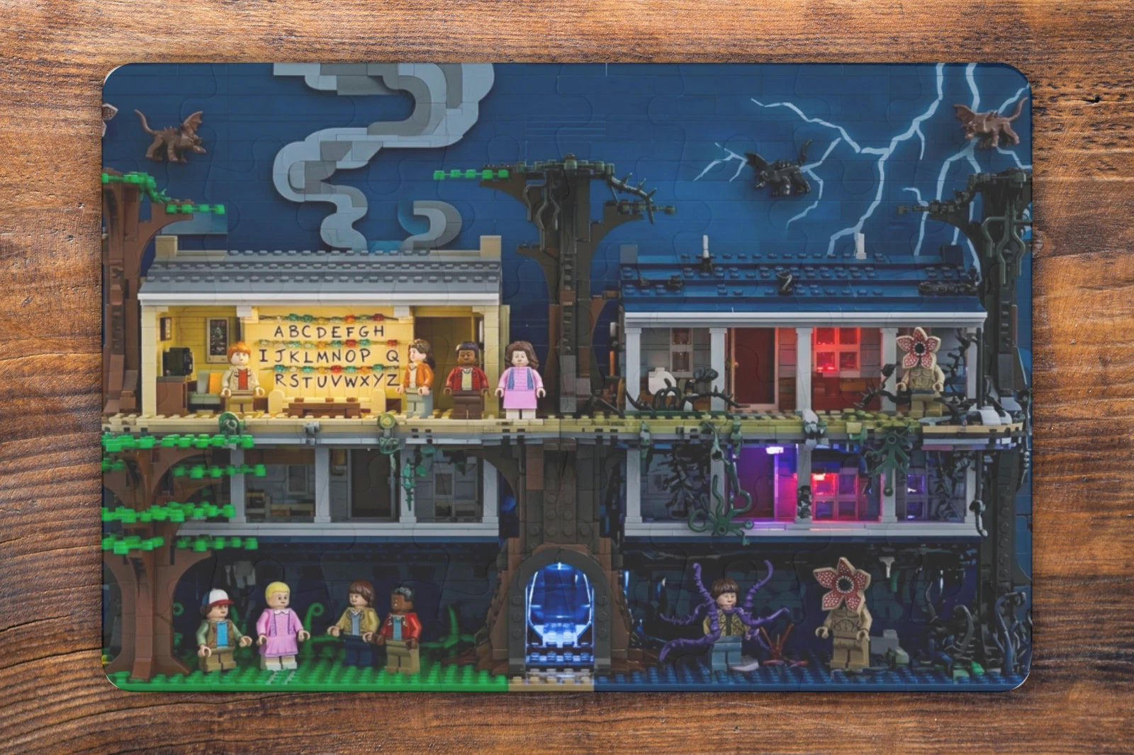 7.5 x 5.1 Inches Stranger Things Lego House – 48-Piece Mini Art Puzzle