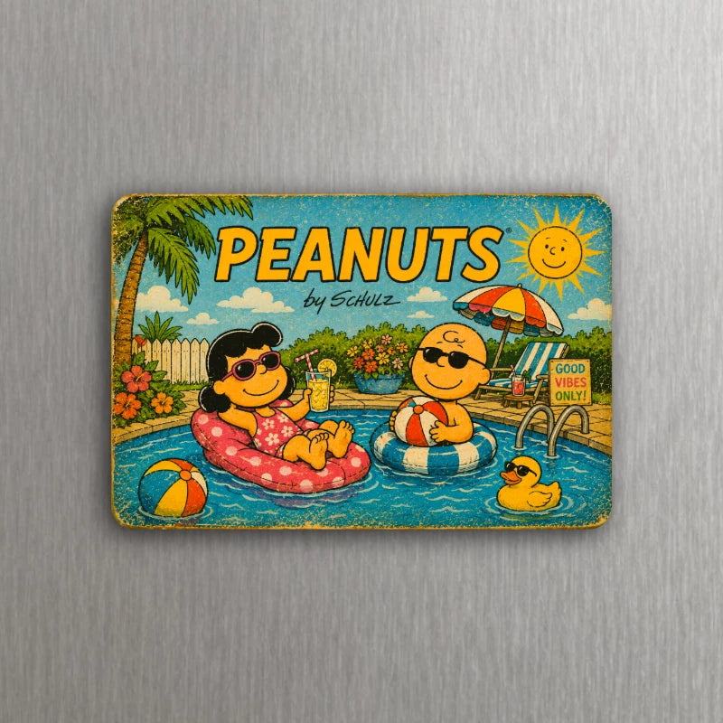 Seasonal Peanuts Magnet | Winter Spring Summer Fall 3 x 2 Fridge Magnet Vintage