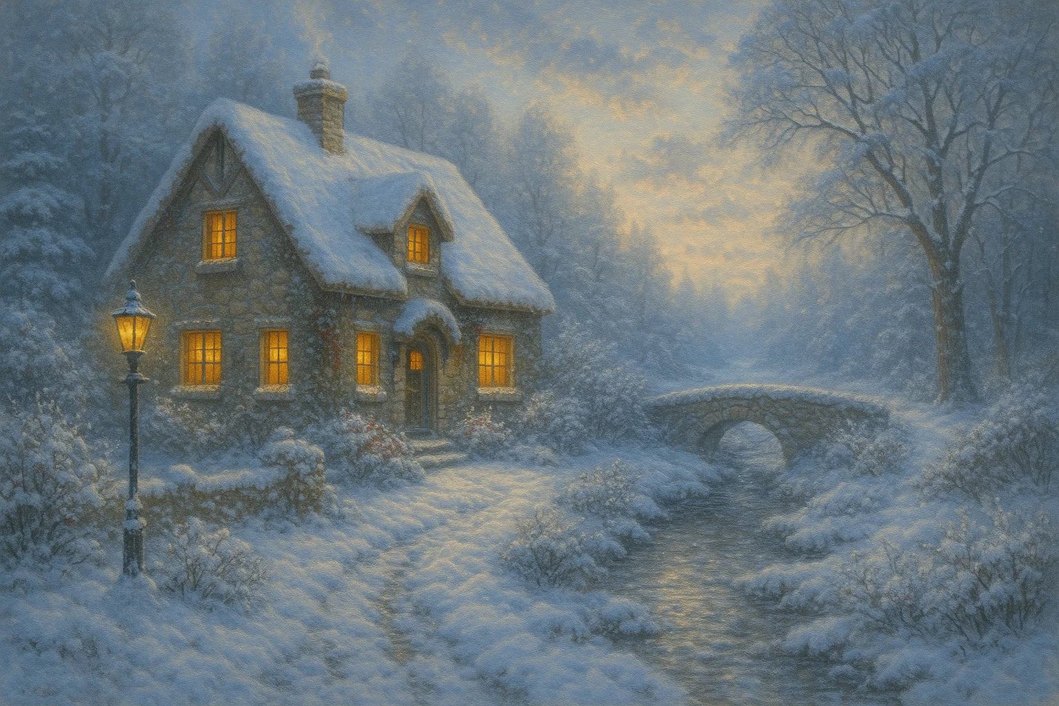 8"x 5" Thomas Kinkade Style Art Print Sticker Stickers - Group of 2