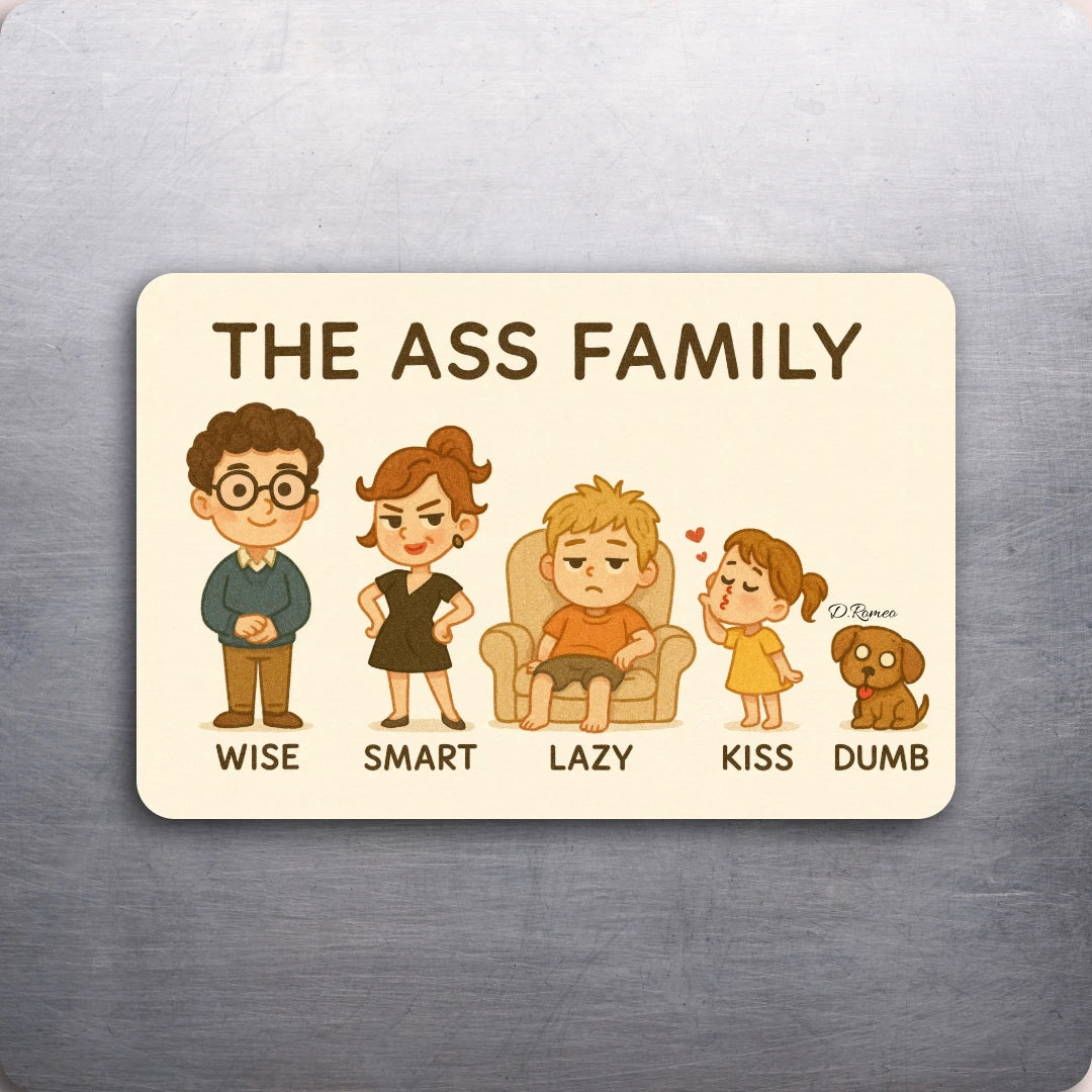 3x2 The Ass Family Photo Funny Cartoon Art Fridge Refrigerator Magnet (D.Romeo)